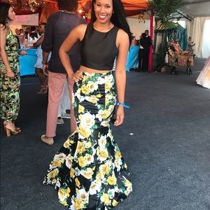 Xscape 2 piece floral mermaid gown